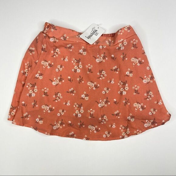 Speechless Kids 3-Piece Coral Floral Tank Skirt Scrunchie Set Size 10 - Picture 5 of 6